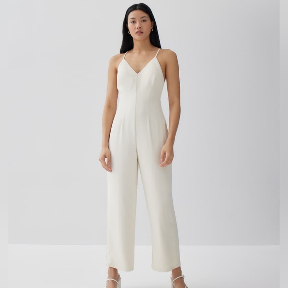 Love Bonito Womens Cream Jumpsuit Open Back Size Large